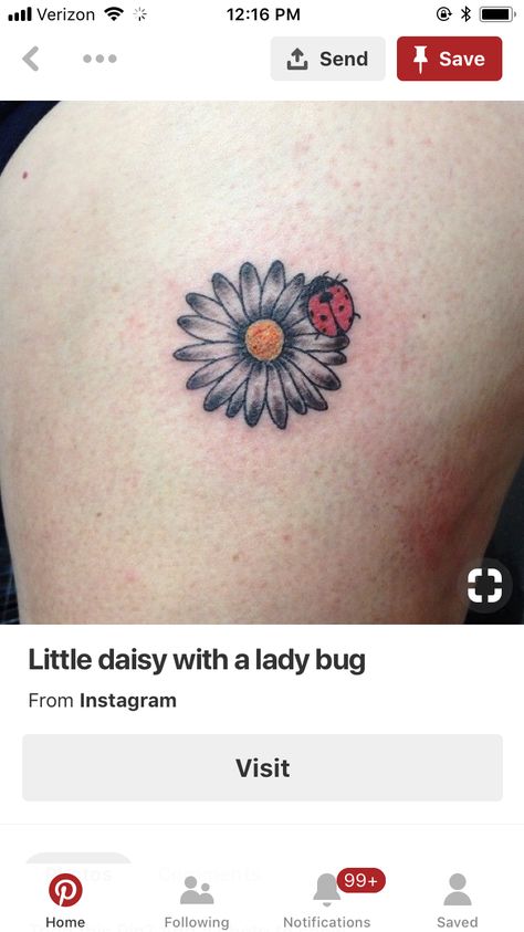 Bee And Flower Tattoo, Infinity Tattoo Family, Daisy Tattoo Designs, Ladybug Tattoo, Lily Flower Tattoos, Gem Tattoo, Leopard Tattoos, Lady Bug Tattoo, Tattoos With Kids Names