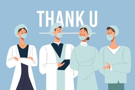 Thank you doctors and nurses Free Vector | Free Vector #Freepik #freevector #people Thank You For Attention Presentation, Nurse Thank You, Medical Pictures, Medical Wallpaper, Doodle Characters, Illustration Story, Medical Health, Vie Motivation, Abdominal Pain