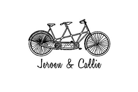 Homemade Invitations, Bicycle Built For Two, Tandem Bicycle, Tandem Bike, Daisy Wedding, Custom Rubber Stamps, Wedding Stamp, Vintage Marketplace, Seal Stamps