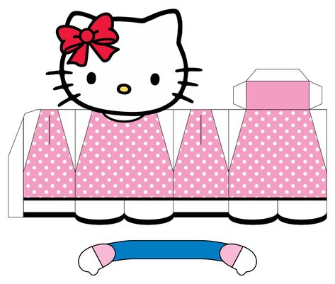 Hello Kitty Papercraft Templates Hello Kitty Gifts Diy, Kitty Template, Paper Statue, Kitty Craft, Sanrio Crafts, Kitty Paper, Printable Hello Kitty, Hello Kitty Paper, Template Papercraft