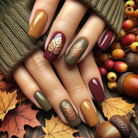 Shining Autumn Nails – Orange, Glitter, Gold, and Bronze Styles - CozyLifeJournal Fall Gel Nails, Fall Nail Art Designs, Trendy Nail Design, Fall Nail Art, Autumn Nails, Fall Nail, Fall Nail Designs, Fancy Nails, العناية بالشعر