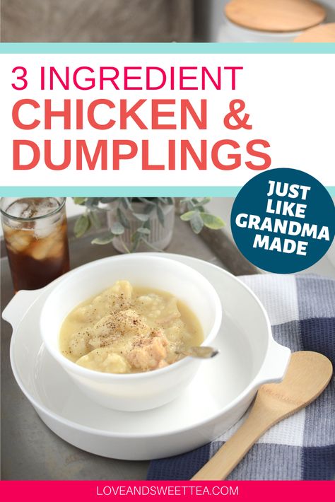 Chicken And Dumplings Easy Stovetop, Easy Chicken Dumpling Recipes, 3 Ingredient Chicken, Easy Delicious Dinner Recipes, Easy Dumplings, Chicken Dumpling Soup, Chicken Dumplings Recipe, Homemade Chicken And Dumplings, Easy Delicious Dinners