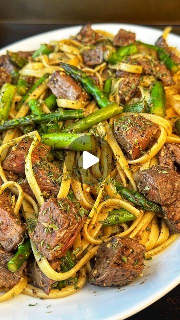 Casey on Instagram: "Pasta on the @blackstoneproducts 36in griddle!  Garlic butter steak and noodles with asparagus   #blackstone #blackstoneproducts #dinner #meal #mealprep #réel #reelsinstagram #reels #recipe #recipes #blackstonegriddle #steakandnoodles #beef #1855beefambassador" Blackstone Noodle Recipes, Asparagus Blackstone, Steak And Noodles, Blackstone Grill, Butter Steak, Butter Pasta, Griddle Cooking, Garlic Butter Steak, Blackstone Griddle