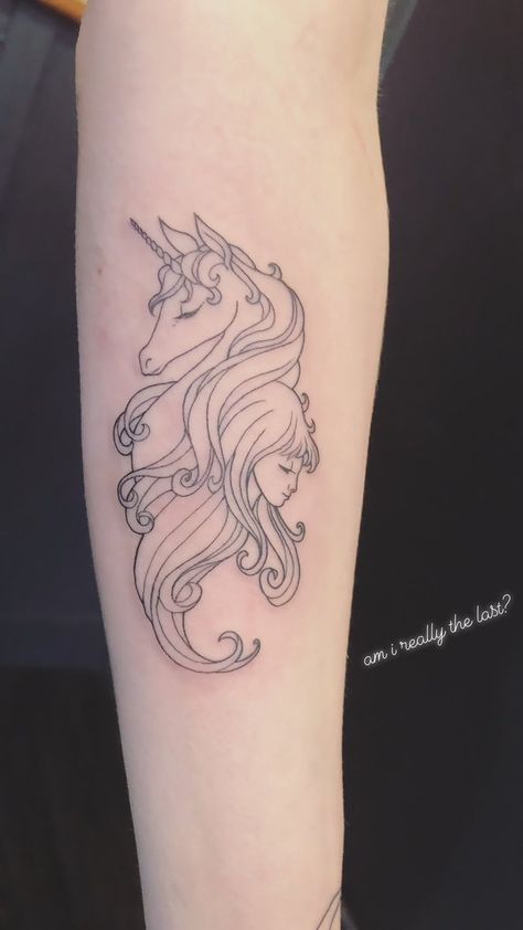 The Last Unicorn Tattoo Ideas, The Last Unicorn Tattoo, Last Unicorn Tattoo, Damask Tattoo, Kaleidoscope Tattoo, Unicorn Tattoo Designs, Unicorn Tattoo, Framed Tattoo, Dinosaur Tattoos