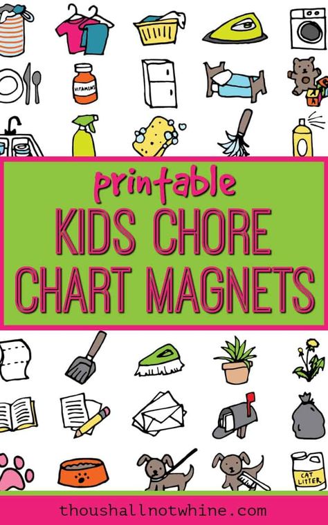 Kids Chore Chart Magnets (Printable) | Large Family Frugal Living Chore Chart Pictures, Discipline Chart, Toddler Chores, Interior House Design, Kids Chore Chart, Homeschool Routine, Age Appropriate Chores, Toddler Discipline, Routine Chart