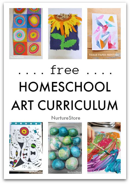 Free homeschool art curriculum with famous artists, art history lessons, world culture, easy art techniques and a weekly online art lesson.