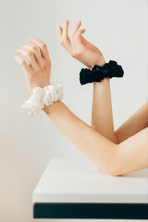 Scrunchies Product Photography, Scrunchie Photoshoot Ideas, Scrunchies Photoshoot, Scrunchie Sizes, Prevent Hair Breakage, Fashion Collection Inspiration, Filmmaking Inspiration, Tie Ideas, Scrunchie Styles