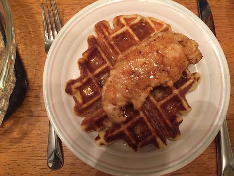 A Bobby Flay Brunch for Dinner – Buttermilk Waffles with Buttermilk Fried Chicken Tenders and Bourbon Maple Syrup | onedadskitchen Bobby Flay Waffle Recipe, Brunch For Dinner, Chicken Waffles Recipe, Bobby Flay Brunch, Buttermilk Fried Chicken Tenders, Brunch Waffles, Bourbon Maple Syrup, Waffle Recipe Healthy, Maple Syrup Recipes