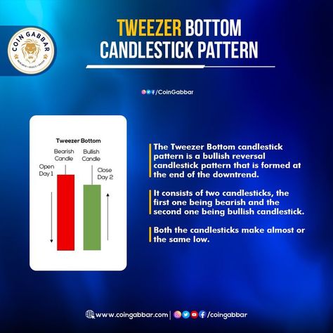 Tweezer Top Candlestick Pattern & Tweezer Bottom Candlestick Pattern Candlestick Chart Patterns, Candlestick Pattern, Candle Pattern, Closing Day, Graph Patterns, Candlestick Chart, Candlestick Patterns, Two By Two, Pattern