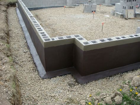 Passive Solar Home "Beagle Brook": Perimeter Foundation Cinder Block Foundation, Passive Homes, Concrete Block House, Concrete Block Foundation, Block Foundation, Building Blocks Design, Add A Bathroom, Passive Solar Homes, Concrete Block Walls