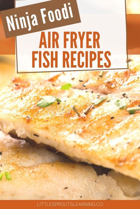 Two air fried fish fillets stacked on top of one another with herbs on top Airfryer Fish, Air Fried Fish, Air Fryer Fish Recipes, Air Fryer Fish, Best Air Fryer, Fish Fillets, Best Air Fryers, Air Fryer Recipes Chicken, Easy Air Fryer