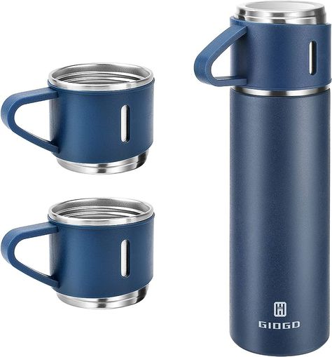 Vacuum Insulated Flask 500ml/17.6oz Stainless Steel Thermo Bottle with Cup for Coffee Water Hot and Cold Drink Flasks.(Blue,Set) : Amazon.co.uk: Home & Kitchen Thermo Bottle, Leak Proof Water Bottle, Cup Gift Set, Cup For Coffee, Water Flask, Coffee Thermos, Thermos Water Bottle, Flask Set, Thermal Bottle