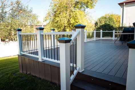 Decks - Traditional - Deck - Chicago - by Woodridge Deck & Gazebo Co. | Houzz Deck Gazebo, Gazebo On Deck, Raised Deck, Privacy Wall, Privacy Walls, Deck Railing, Deck Railings, Railing, Decks