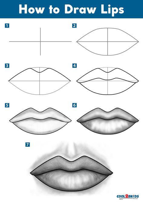 How to Draw Lips Lips Step By Step, How To Draw Lips, Draw Lips, Artistic Ideas, Mouth Drawing, Easy Drawing Tutorial, Cool Pencil Drawings, Human Drawing, Kunst Inspiration