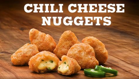 Chili Cheese Nuggets — Burger King, Czech Republic | 17 Unusual Fast-Food Items From Around The World Cheese Nuggets Recipe, Cheese Nuggets, Restaurant Burger, Fried Cheese, Fast Food Items, Nuggets Recipe, Cheese Bites, Cheese Topping, Chili Cheese