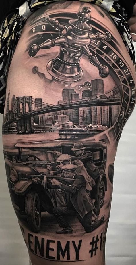 Mob Tattoo, Mafia Tattoo, Tattoo Mafia, Vegas Tattoo, Gangsta Tattoos, Men Tattoos Arm Sleeve, Chicano Tattoos, Tattoo Inspiration Men, Chicano Art Tattoos