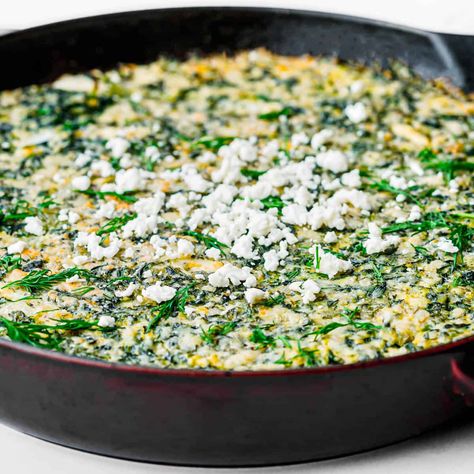 spinach feta rice casserole recipe. Greek Spinach And Rice, Spinach Rice, Cheese Rice, Spinach Casserole, Feta Cheese Recipes, Rice Casserole Recipes, Leftover Rice, Feta Recipes, Rice Casserole