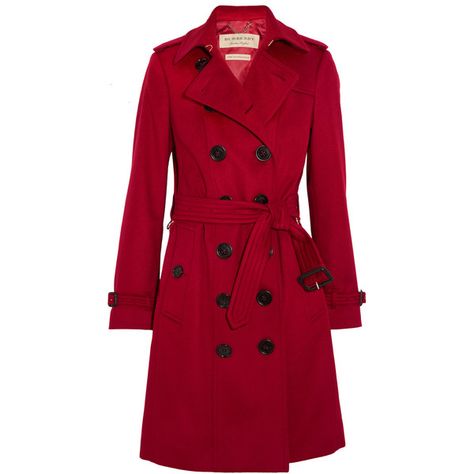 Burberry The Sandringham cashmere trench coat (2,970 CAD) ❤ liked on Polyvore featuring outerwear, coats, jackets, coats & jackets, red, burberry coat, red cashmere coat, cashmere trench coat, burberry trenchcoat and red trench coat Red Trench Coat Outfit, Womens Dress Coats, Trench Coat Outfit, Burberry Coat, Red Trench Coat, Burberry Trench Coat, Double Breasted Trench Coat, Red Coat, Burberry London