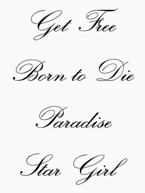 Stargirl Tattoo Font, Stargirl Font, It Girl Tattoo Ideas, Stargirl Tattoo Lana, Yes To Heaven Tattoo, Get Free Tattoo Lana, Lana Del Rey Font, Star Girl Tattoo, Get Free Tattoo