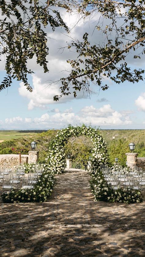 Dominican Republic Wedding Venues, Stephanie Ledda, White Floral Arch, Dominican Republic Wedding, Destination Wedding Decor, Wedding Dr, What A Wonderful World, Galia Lahav, European Wedding