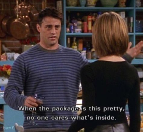 When the package is this pretty no be cares what's inside #Friends Joey Tribbiani Quotes, Quote Quiz, Friends Leave, Joey Tribbiani, Funny Shows, Friends Moments, Important Life Lessons, I Love My Friends, Tv Show Quotes