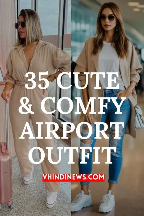 TOP 35 CUTE & COMFY AIRPORT OUTFIT IDEAS FOR SUMMER 2024 91 Airport Outfit Mom Travel Style, Airport Outfit Summer 2024, Airport Outfit Mom, Summer Airport Outfit Travel Style 2024, Comfy Travel Outfit Summer Planes, Cute Airport Fits, Airplane Outfits Summer, Cute Plane Outfit, Plus Size Airport Outfit Summer