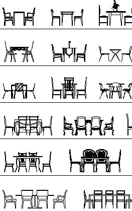 Tables and chairs elevation cad blocks Dining Table Elevation, Furniture Elevation, Dancing Studio, Islamic Interior Design, Neoclassical Furniture, Drawing Furniture, Landscape Design Drawings, Furniture Design Sketches, Dining Interior