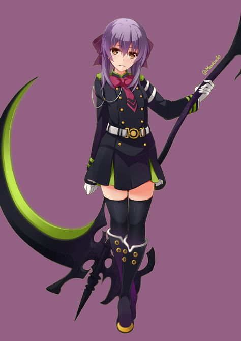 Hiiragi Shinoa~ Shinoa Hiiragi, Mikaela Hyakuya, Seraph Of The End, Owari No Seraph, Yellow Eyes, Manga Comics, Purple Hair, Brown Eyes, Cosplay Anime