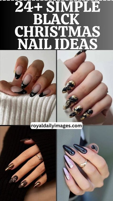 Black Christmas Nail Ideas Christmas Nail Ideas Holiday, Nail Ideas Holiday, Nail Ideas For Christmas, Christmas Nail Ideas, Holiday Nails Christmas, Festive Nail Art, Holiday Nail Designs, Chic Holiday, Nail Polish Art