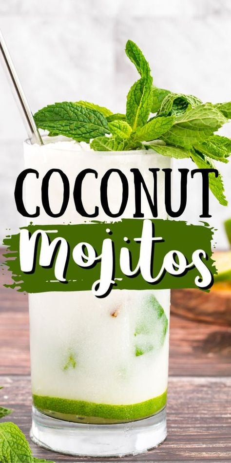 Coconut Cream Liquor Recipes, Cream Of Coconut Drinks, Coconut Drink Recipes, Coconut Mojito, Coconut Drink, Cool Drinks, Summer Drinks Alcohol, Coconut Drinks, Mojito Recipe