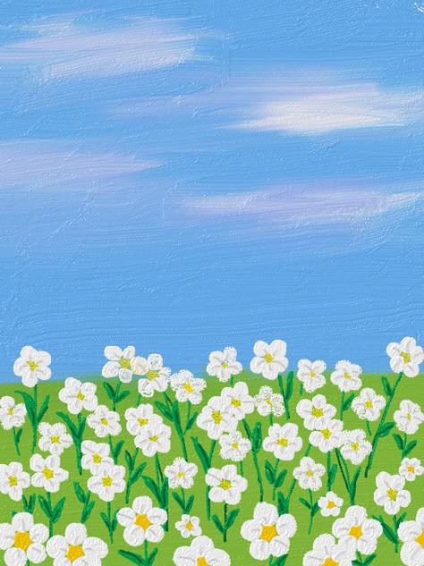 Garden Tulips, Hd Cute Wallpapers, Paint And Drink, Earth Tone Wall Art, Flowers Pastel, Phone Background Patterns, Daisy Painting, Farm Cottage, Cute Flowers