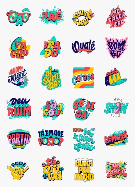 Google Allo Stickers on Behance Google Stickers, Typographie Logo, Design Club, Darkest Night, 카드 디자인, Sticker Designs, Shirt Design Inspiration, Lettering Styles, Retro Logo