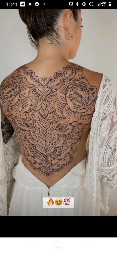 Back Tattoo Women Full, Mandala Tattoos For Women, Tattoo Fixes, Mandela Tattoo, Floral Back Tattoos, Half Sleeve Tattoos Forearm, Backpiece Tattoo, Peace Tattoos, Upper Back Tattoos