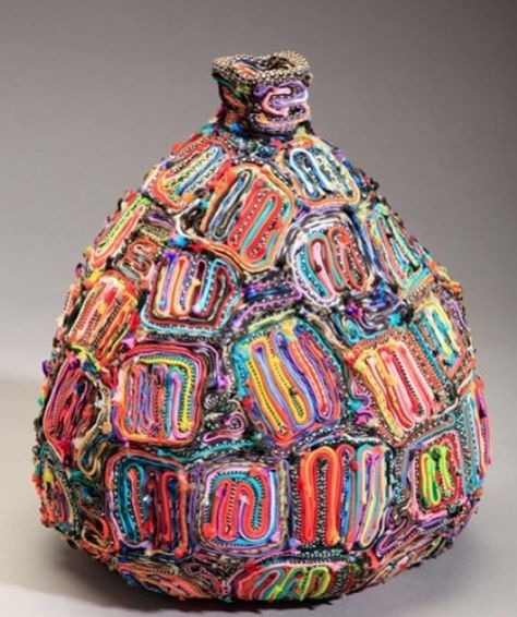 Contemporary Basketry: Color Recycled Fabric Art, Couching Embroidery, Coiled Fabric Bowl, Contemporary Baskets, Fiber Sculpture, Scrap Fabric Crafts, Textiles Projects, Creative Textiles, Textile Sculpture