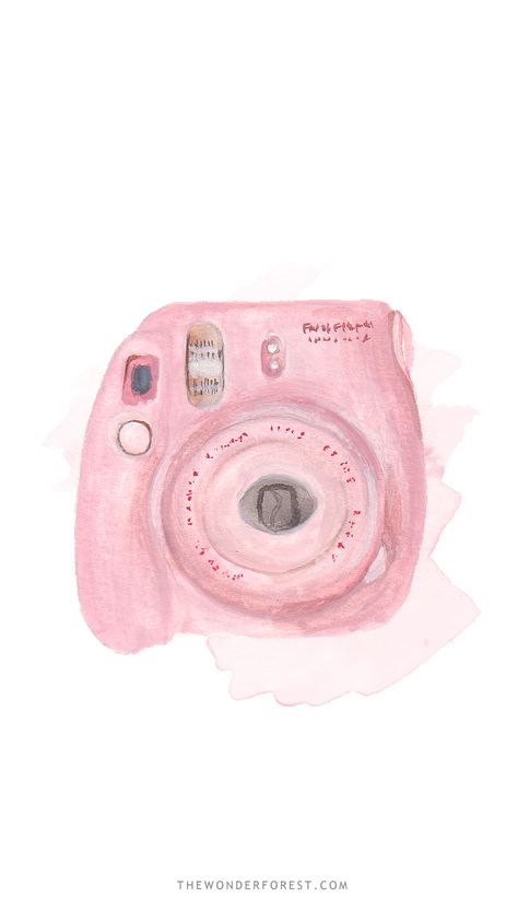 Wallpaper Camera, Camera Painting, Wonder Forest, Tech Tuesday, Iphone Pink, Pink Camera, Camera Iphone, Free Printable Art, Cute Clipart