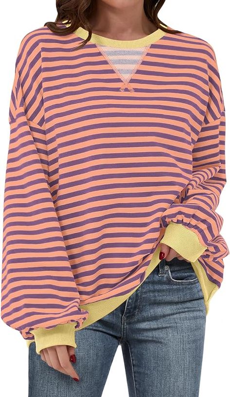 Womens Oversized Sweatshirts, Fall Pullover, Preppy Clothes, Loose Pullover, Oversized Sweatshirt, Preppy Outfits, Fall Outfits Women, Office Work, School Office