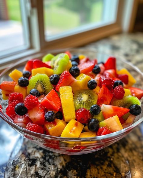 SUMMER BLISS FRUIT SALAD 🍓🍍🍉 Ingredients: 1 cup strawberries, hulled and sliced 1 cup blueberries 1 cup pineapple chunks (fresh or canned) 1 cup seedless grapes, halved 1 medium kiwi, peeled and sliced 1 medium orange, peeled and segmented 1 tbsp honey or agave syrup 1 tbsp fresh lime juice 1/4 cup fresh mint leaves, chopped (optional, for garnish) Directions: Step 1: Prepare the Fruit In a large mixing bowl, combine the strawberries, blueberries, pineapple chunks, grapes... Steak Bites And Shrimp, Steak Sirloin, Seasoned Steak, Fruit Salad Ingredients, Chinese Chicken Salad Recipe, Chinese Chicken Salad, Pineapple Chunks, Dried Parsley, Steak And Shrimp