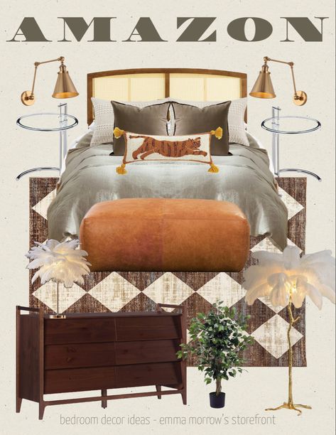 bedroom decor on amazon linked on amazon storefront Eclectic Avant Garde Bedroom, Midcentury Maximalist Bedroom, Eclectic Bedroom Couple, Eclectic Bedroom Ideas, Maximalism Bed Room￼, Mid Century Eclectic Bedroom Beds & Bed Frames, Kids Bedroom Designs, Eclectic Bedroom, Apartment Room