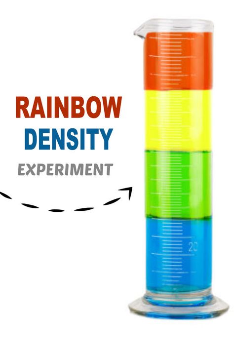 Make a sugar rainbow with this fun density tower experiment for kids!  This easy to set up activity would make a great science fair project! #sugarrainbowexperiment #sugarrainbow #sugardensity #sugardensityrainbow #densityexperimentforkids #densitysciencefairproject #densitytower #scienceexperimentskids #scienceexperiments Density Tower, Baking Soda Slime, Density Experiment, Rainbow In A Jar, How To Make Fireworks, Fun Experiments For Kids, Rainbow Experiment, Experiment For Kids, Kitchen Science