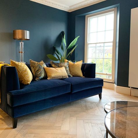 Blue Couch Living, Blue Sofa Living, Blue Sofas Living Room, Blue Couch Living Room, Blue Couch, Blue Living Room Decor, Blue Couches, Living Room Color Schemes, Corner Sofa Set