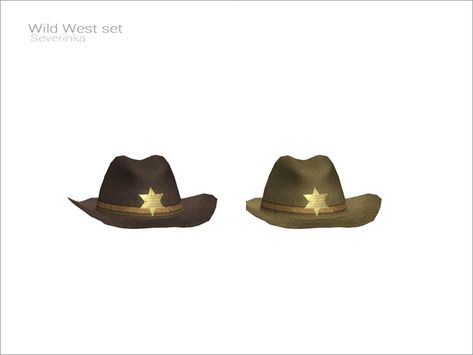 Severinka_'s [WildWest] - Sheriff hat Sims 4 Sheriff Cc, Sheriff Hat, Random Theme, Royal Nursery, Sims 4 Decades Challenge, Artist Bedroom, Sims 4 Clutter, Cowboy Decorations, Chapeau Cowboy