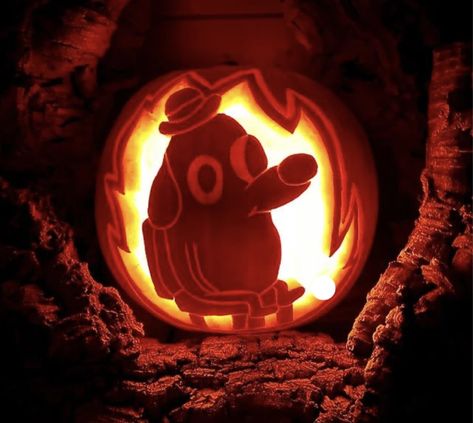 This Is Fine Pumpkin Carving, Pokemon Jack O Lantern, Goth Dinner, Funny Jack O Lanterns, Architecture Space, Halloween Pumpkin Crafts, Cute Pumpkin Carving, Pumkin Carving, Halloween Pumpkin Carving Stencils