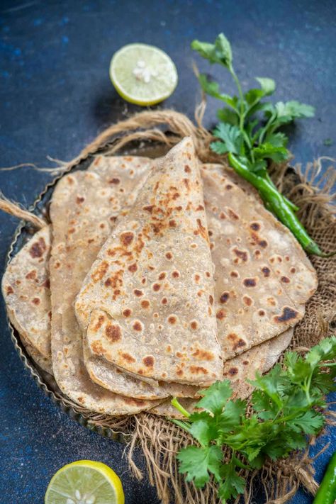 Ajwain Paratha is an unleavened Indian flatbread prepared with whole wheat flour, carom seeds (ajwain), salt and ghee. It is best served for breakfast with tea or coffee (vegetarian, and can be easily made vegan. 1200 Calories A Day, Carom Seeds, Indian Flatbread, Paratha Recipes, 1200 Calories, Sous Chef, Middle Eastern Recipes, Whole Wheat Flour, Tea Or Coffee