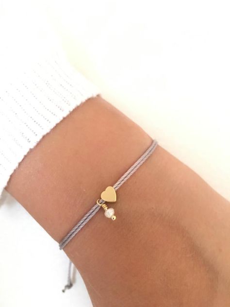 Tiny heart bracelet Wish bracelet Gold bracelet Friendship | Etsy Tiny Heart Bracelet, Gold Arm Band, Bracelet Friendship, Gold Armband, Freshwater Pearl Bracelet, Bridesmaid Bracelet, A Bracelet, Wish Bracelets, Tiny Heart