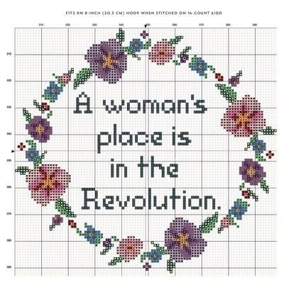 A Woman's Place Is In The Revolution, Cross Stitch Quotes Patterns, Feminist Cross Stitch Pattern Free, Communist Cross Stitch, Cross Stitch Designs Free, Cool Cross Stitch Patterns, Chicago In January, Cross Stitch Art Pattern, Stitch Quotes