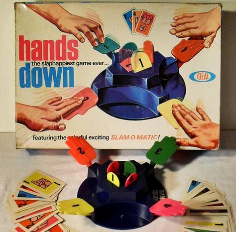 Hands Down Vintage Ideal 1960s Toy Game | more images and it… | Flickr Vintage Toys 1960s, 1960s Toys, Vintage Board Games, Vintage Memory, Top Toys, I Remember When, Vintage Games, Childhood Toys, Retro Toys