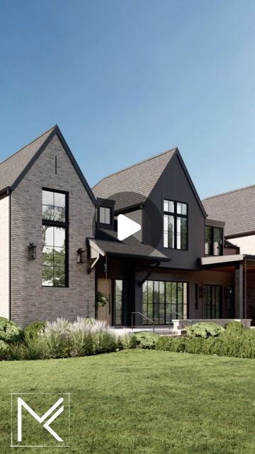 Michael Katsaitis on Instagram: "Renderings of our latest project in Brentwood, TN.
A blend of moody, darker tones meet the comforting embrace of the earthy, warm brick façade. Vertical siding and fascia bring a touch of sophistication, while the natural brick facade adds that inviting warmth that instantly feels like home.

Builder: TBD
Architectural Designer: @mk_studio_mikekatsa 
Project Manager: @luisjhdez10 
.
..
...
....
.
..
...
....
#brentwood #brentwoodtn #architecture #architexture #architecturaldesign #residentialdesign #residentialarchitecture #williamsoncountyhomes #home #nashvillenewhomes #house #housedesign #housedesigns #customhomes #customhome #transitionalhome #whitebrick #blackwindows #mybhghome 
#modernhome #modernhomes #modernhouse #naturalbrick
#betterhomesandgardens Black Brick Exterior, Brick Homes Exterior, Vertical Siding, Architectural Designer, Build Inspiration, Brick Exterior House, Black Brick, Feels Like Home, Brick Facade