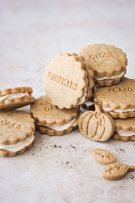 With pumpkin puree and plenty of warm, cozy spices in the cookie dough, these pumpkin spice shortbread cookies smell and taste like pumpkin pie. I filled them with vanilla bean pecan buttercream for the most delicious pumpkin shortbread cookie sandwiches. Shortbread Cookies Decorated, Pumpkin Spice Shortbread Cookies, Pumpkin Shortbread Cookies, Spice Shortbread Cookies, High Altitude Baking, Buttery Shortbread Cookies, Pumpkin Spice Cookies, Shortbread Cookie Recipe, Fall Cookies