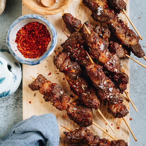 Air fryer Lamb Skewers (羊肉串儿) Skewers In Air Fryer, Air Fryer Lamb, Cumin Lamb, Savory Spice, Braised Chicken Breast, Lamb Kebabs, Lamb Skewers, Grill Party, Easy Chinese Recipes