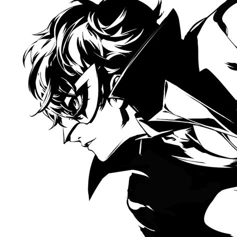 Persona 5 Artstyle, Joker Manga Persona 5, Persona Manga Icon, Bayonetta Joker, Joker Pfp Persona, Joker Icons P5, Akira Kurusu Manga, Ren Amamiya Pfp, Ren Amamiya Manga